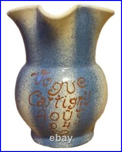 RARE! Vintage French Ceramic Pottery Art Pitcher Vase Vogue Cartigny 1947