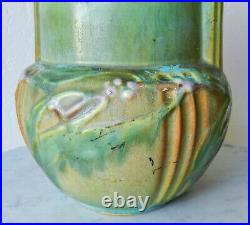 RARE c. 1934 Roseville 9.25 Laurel Green Art Deco Vase