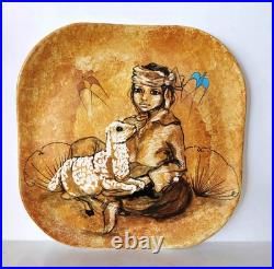 RENA PARADIS DE SANTA FE, Art Pottery Hand Painted Ceramic Wall Plate