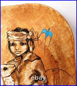 RENA PARADIS DE SANTA FE, Art Pottery Hand Painted Ceramic Wall Plate
