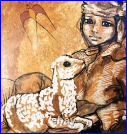 RENA PARADIS DE SANTA FE, Art Pottery Hand Painted Ceramic Wall Plate