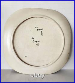 RENA PARADIS DE SANTA FE, Art Pottery Hand Painted Ceramic Wall Plate