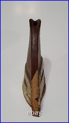 RICK SCHLAG Art Pottery Brown EARTHTONE Ceramic Vase Southwest Landscape