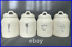 Rae Dunn BEAT FLIP BOIL SIMMER Kitchen Icon Baby Canister Jar Set With Lid VHTF