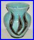 Raku Ceramic Studio Art Pottery Vase with Rings by Becca Licha 2002 Signed 7