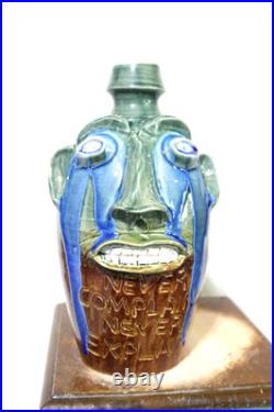 Randy tobias face jug, pottery, folkart 11''x7'
