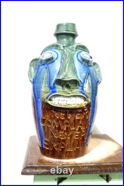 Randy tobias face jug, pottery, folkart 11''x7'