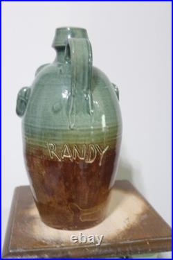 Randy tobias face jug, pottery, folkart 11''x7'