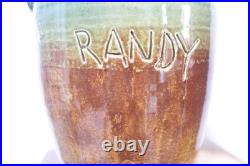 Randy tobias face jug, pottery, folkart 11''x7'