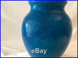 Raoul LaChenal Egyptian Blue or Volcano Blue Vase 7 Art Nouveau, Antique