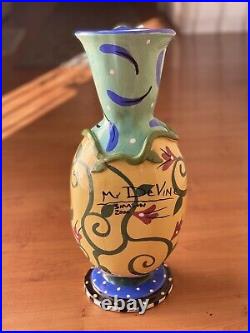 Rare 2000 artist DANA SIMSON art pottery Mr Devine VASE mod pop ceramic