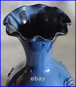 Rare Antique 1890's English Arts and Crafts Elton Sunflower Pottery 6 Vase