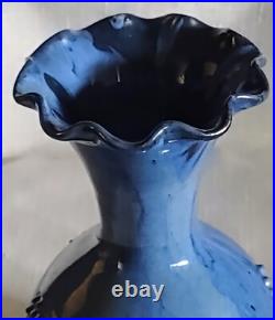 Rare Antique 1890's English Arts and Crafts Elton Sunflower Pottery 6 Vase