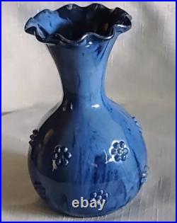 Rare Antique 1890's English Arts and Crafts Elton Sunflower Pottery 6 Vase