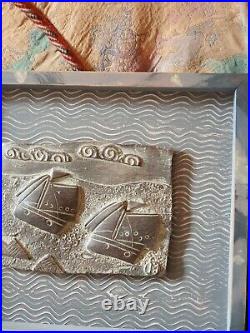 Rare Ceramic Seascape 2 Boats, john Maltby, Mint