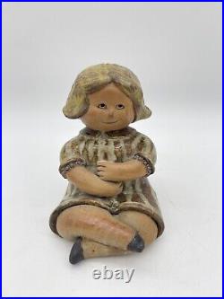 Rare Cliff Stewart Art Pottery Girl Sitting Crisscross Sculpture California