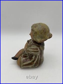 Rare Cliff Stewart Art Pottery Girl Sitting Crisscross Sculpture California