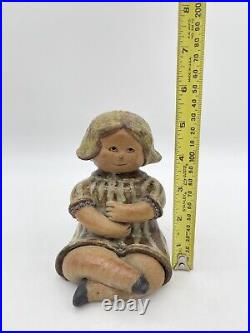 Rare Cliff Stewart Art Pottery Girl Sitting Crisscross Sculpture California