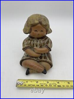 Rare Cliff Stewart Art Pottery Girl Sitting Crisscross Sculpture California