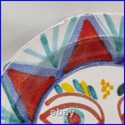 Rare DeSimone VTG Plate Art Pottery Ceramic 60s Italian Handprinted 10 Face Sun