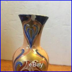 Rare Early 1900's Pair Moorcroft Macintyre Vases Art Nouveau Gold/blue