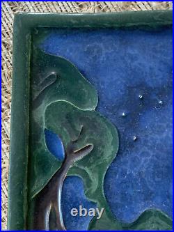 Rare Ephraim Faience Pottery Starry Night Art Tile #390/ 6x6 Mint Condition
