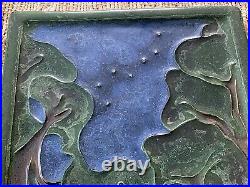 Rare Ephraim Faience Pottery Starry Night Art Tile #390/ 6x6 Mint Condition