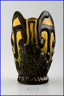 Rare Ipsens, Denmark Art Nouveau ceramic vase. Early 20th C