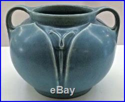 Rare Large Rookwood 1919 Blue Tulip Vase Pot Handles Vtg Art Pottery American