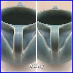 Rare Large Rookwood 1919 Blue Tulip Vase Pot Handles Vtg Art Pottery American