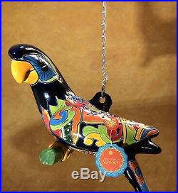 Rare Large Talavera Parrot Bird Tropical Mexican Pottery Ceramic Folk Art 29