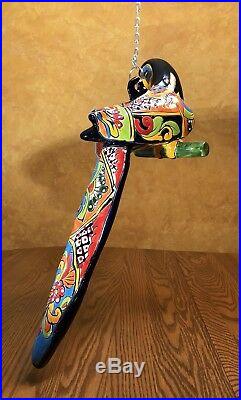 Rare Large Talavera Parrot Bird Tropical Mexican Pottery Ceramic Folk Art 29