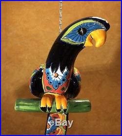 Rare Large Talavera Parrot Bird Tropical Mexican Pottery Ceramic Folk Art 29