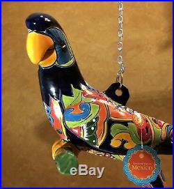 Rare Large Talavera Parrot Bird Tropical Mexican Pottery Ceramic Folk Art 29