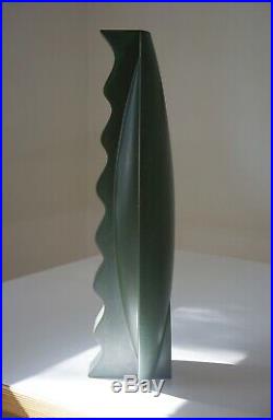 Rare, Mint, Claude Dumas Vintage, French Art Deco, Post Modern, Matte Green Vase