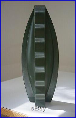 Rare, Mint, Claude Dumas Vintage, French Art Deco, Post Modern, Matte Green Vase