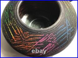 Rare Old Original Vintage Art PotteryMICHAEL WEINBERG RAKU FIRED CERAMIC VASE