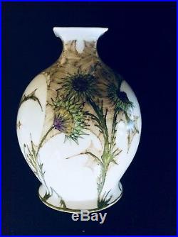 Rare Rozenburg eggshell vase Holland Art Nouveau purple Thistles Sam Schellink