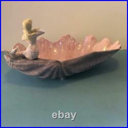 Rare Vintage Florence Ceramics Pasadena Figurine Mermaid Shell Bowl