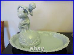 Rare Vintage Royal Haeger Blue Art Pottery Ceramic Boy Fountain Statue Tray