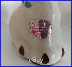 Rare Vintage Shawnee Art pottery Puppy Dog Salt Pepper Shakers with Sticker