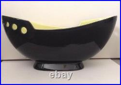 Rare Wade 50s Retro Harmony Black & Lime Mantel Vase Porthole Pierced Bowl 439