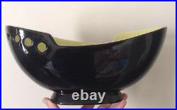 Rare Wade 50s Retro Harmony Black & Lime Mantel Vase Porthole Pierced Bowl 439