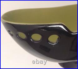 Rare Wade 50s Retro Harmony Black & Lime Mantel Vase Porthole Pierced Bowl 439