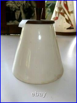 Raymor Italy Ceramic MID Century Modern Ceramic /wood Canister Set Wow