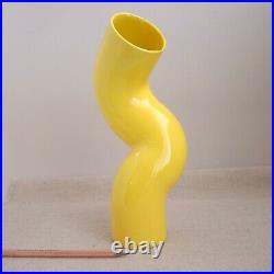 Raymor Postmodern Yellow Tube Vase Alvino Bagni Tubo Italy Ceramic Memphis MCM