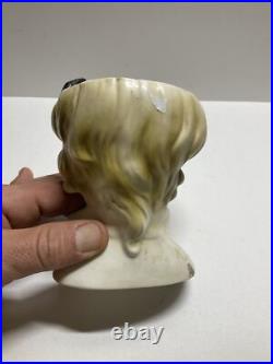 Relpo Vase Rare Vintage Blonde with Black Bow & Blue Eyes Rare Look