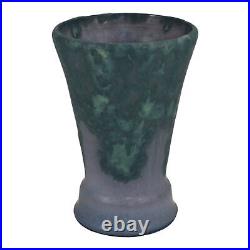 Robinson Ransbottom National Pottery 1930s Vintage Orchid Blue Drip Ceramic Vase