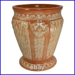 Robinson Ransbottom Ohio 1930s Vintage Art Pottery Orange Ceramic Sand Jar 6