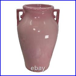 Robinson Ransbottom Ohio Vintage Art Deco Pottery Pink Ceramic Floor Vase 155